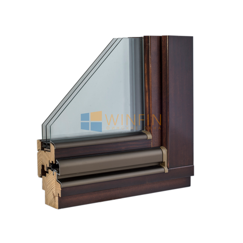 Деревянное окно из сосны и алюминия, профиль 80 мм