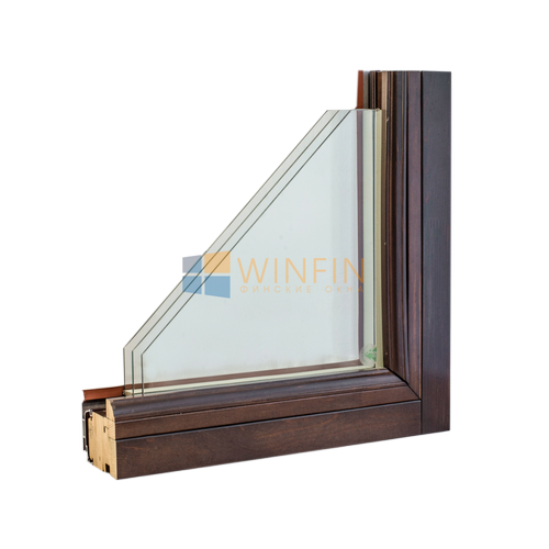 Деревянное окно из сосны и алюминия, профиль 78 мм